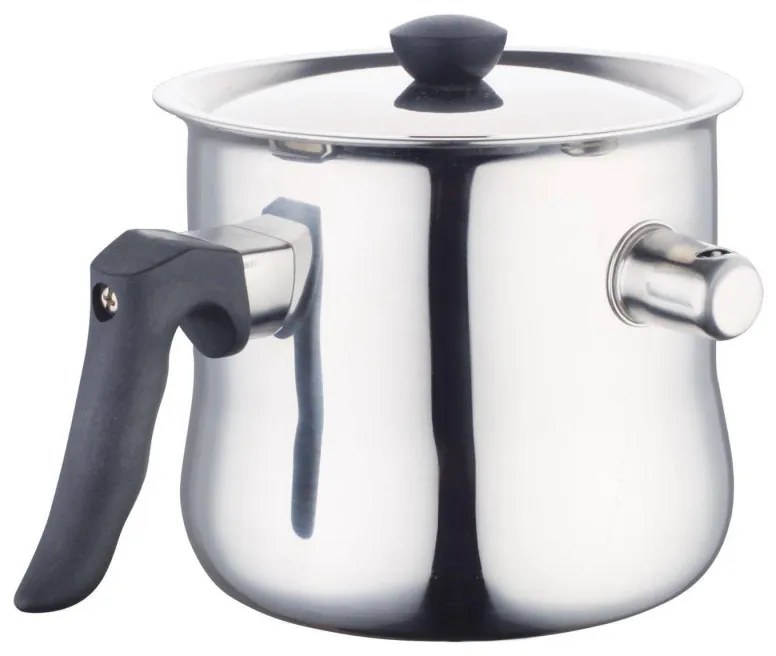 Oala pentru fiert lapte Bohmann BH-1008-30, 3 L, Perete dublu, Fluier, Otel inoxidabil