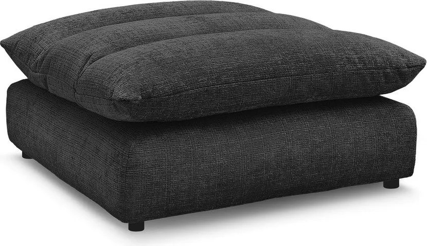 Taburet negru cu tapițerie din chenille Neil – Bobochic Paris