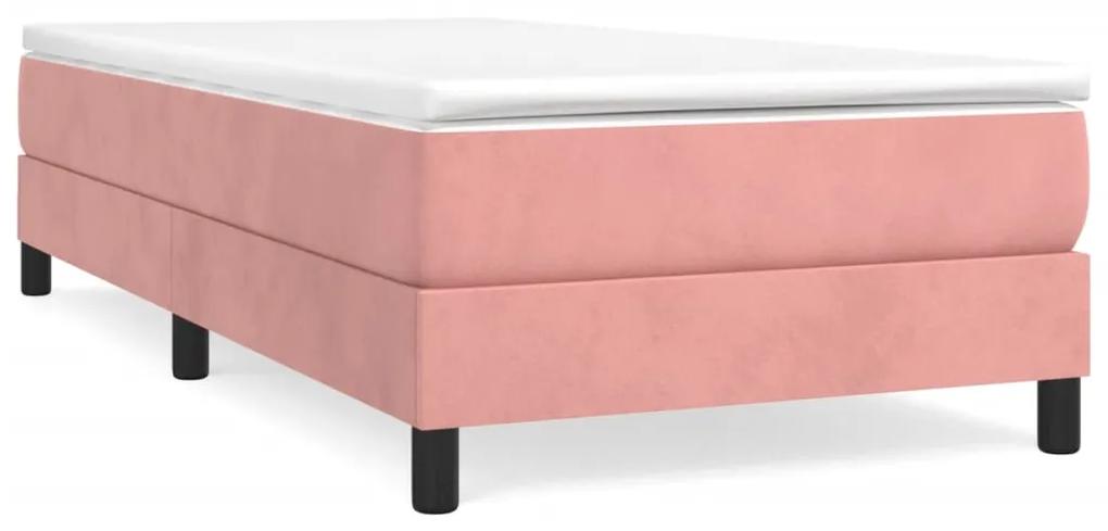3120741 vidaXL Cadru de pat, roz, 80x200 cm, catifea