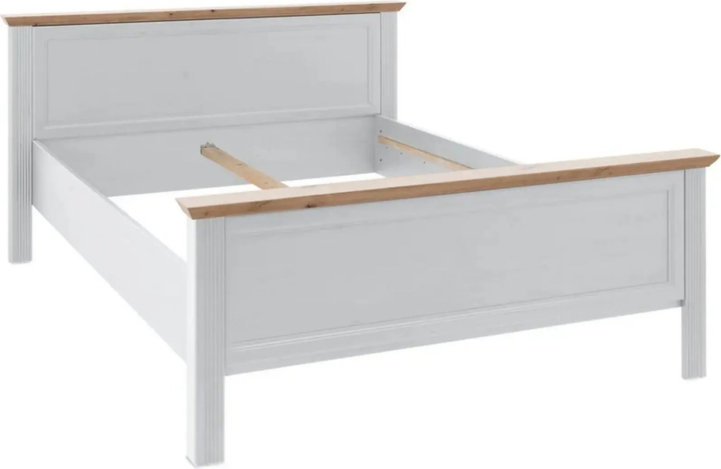 Cadru pat JASMIN 160x200, alb/stejar artisan, PAL