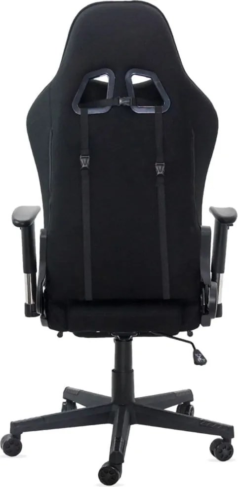 Scaun gaming negru din stofa, reglabil si modern OFF 296