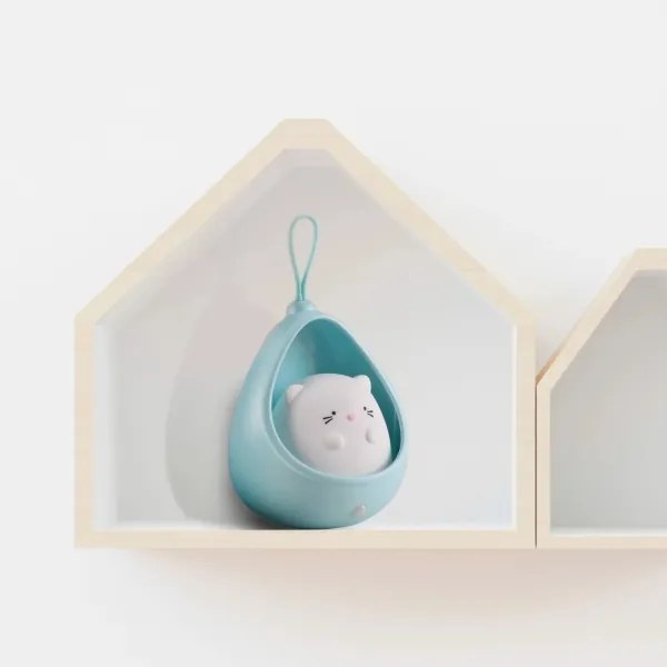 Corp de iluminat LED de orientare pentru cu senzor pentru copii KITTY LED/0,5W/5V USB albastru