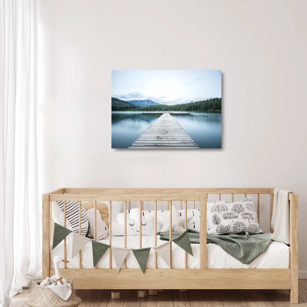Tablou pe sticlă - O privire din pod (70x50 cm)