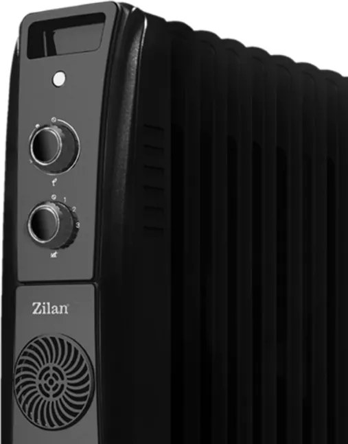 Calorifer electric cu ulei ZILAN ZLN1963 Negru, termostat reglabil, 2500W, 11 elementi