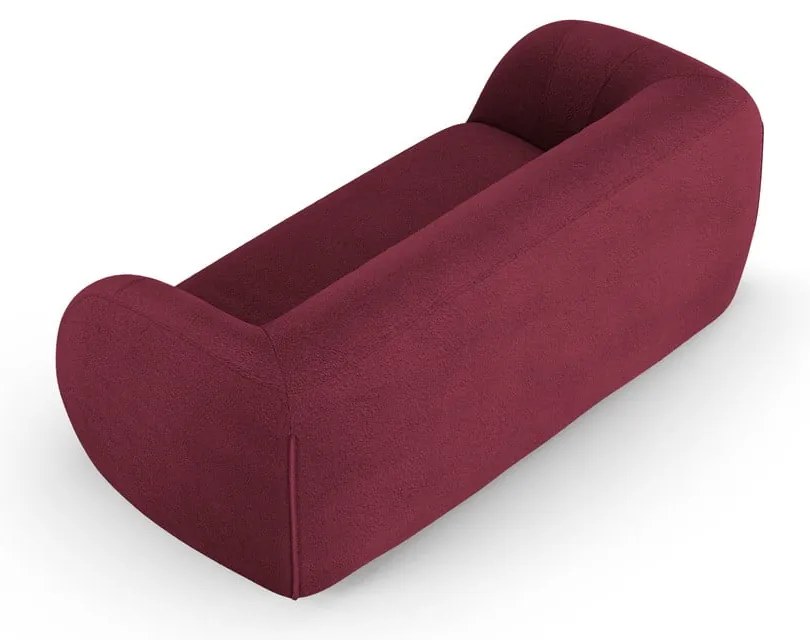 Canapea burgundy cu tapițerie din stofă bouclé 210 cm Essen – Cosmopolitan Design
