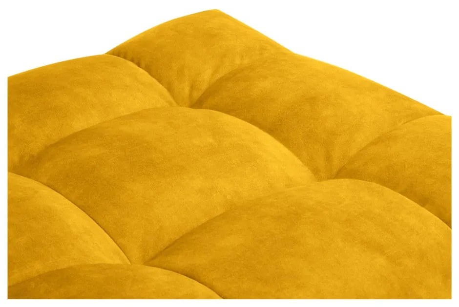 Puf cu tapițerie din catifea Windsor &amp; Co Sofas Vesta, galben
