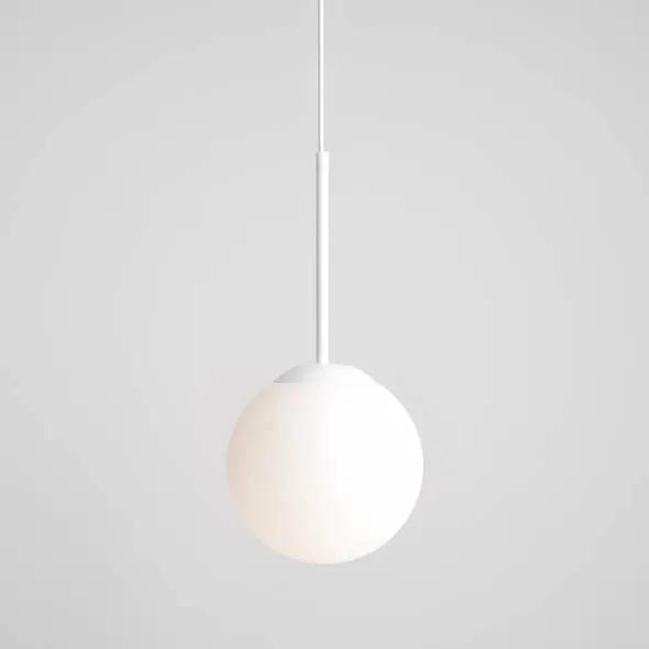 Pendul modern alb cu glob de sticla Bosso d20