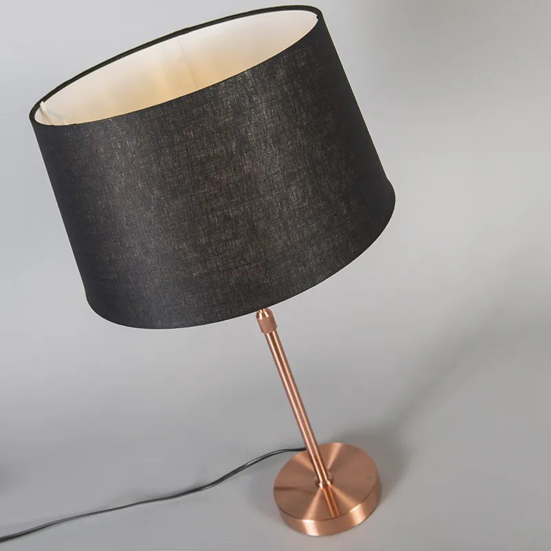 Lampă de masă din cupru cu abajur negru 35 cm reglabil - Parte