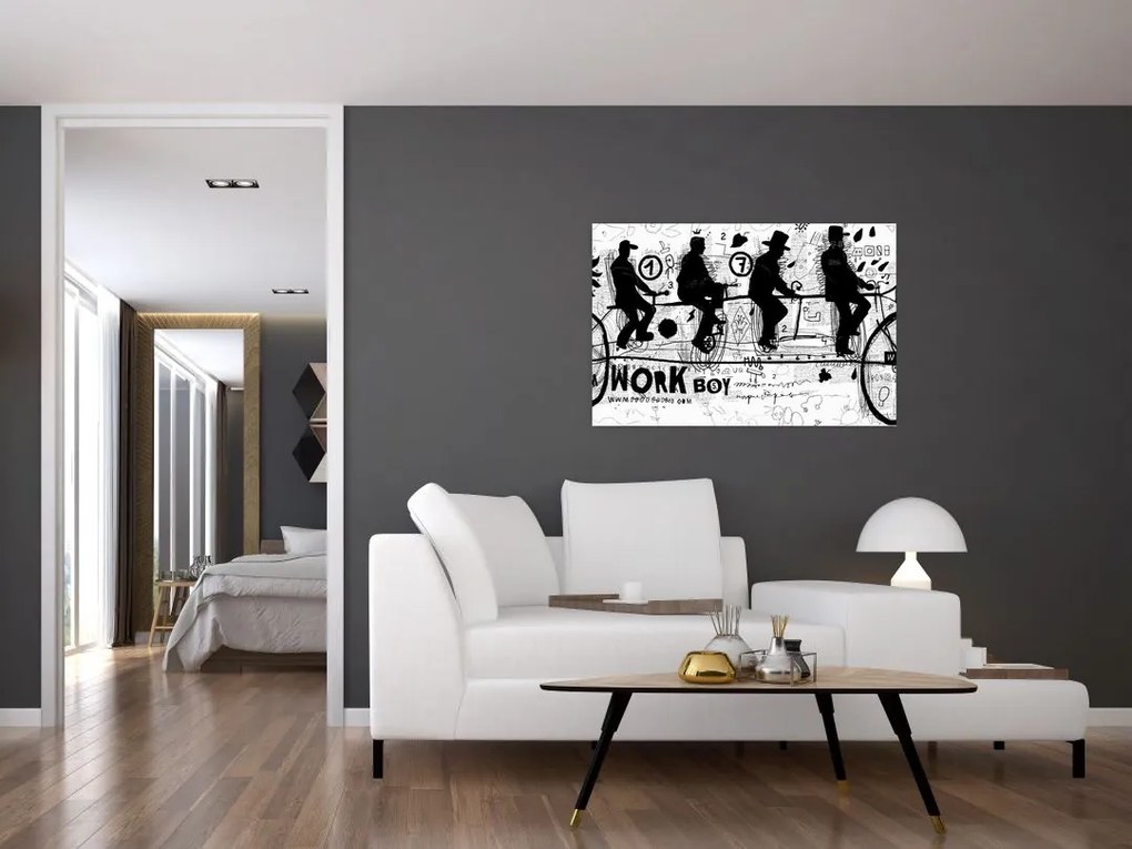 Tablou - Munca în echipă, ciclism (90x60 cm)