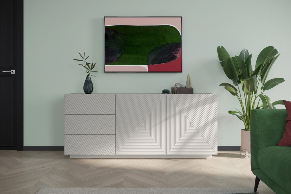 Comodă cu sertare pe soclu Asha 167 cm - cashmere