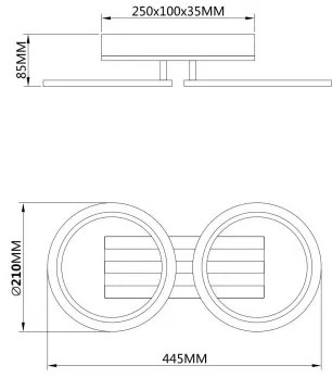 Globo 67360D2 - Plafonieră LED BLEVINS 15W/230V 3000/4200/6000K