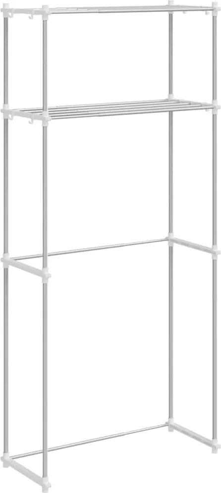 vidaXL Raft pentru mașină de spălat Alb 70 x 27 x 136 cm Aluminiu