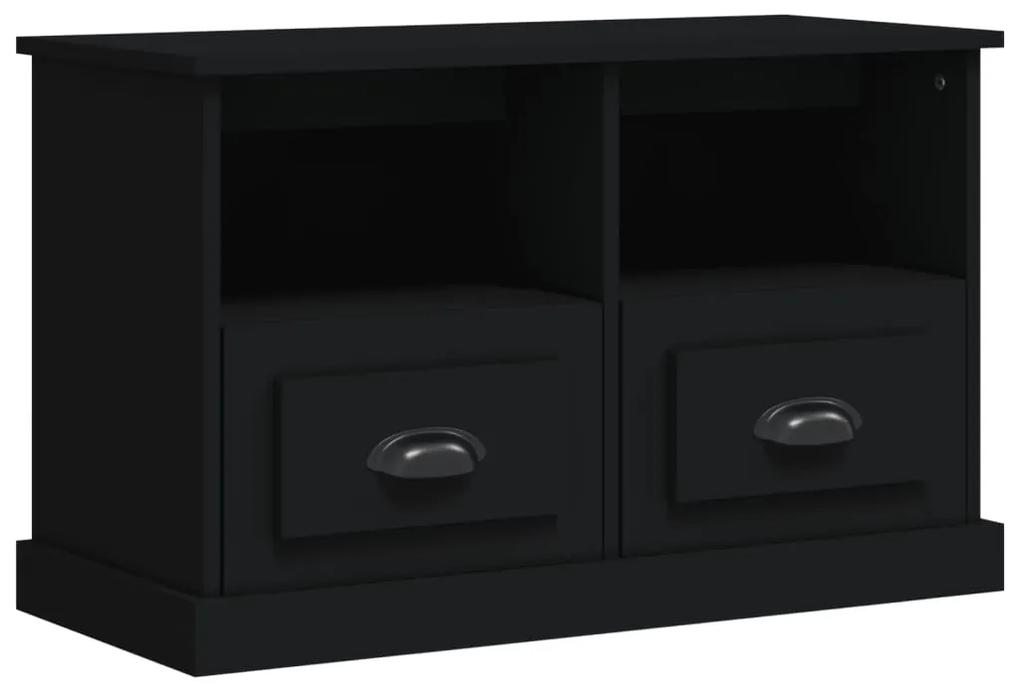 816281 vidaXL Comodă TV, negru, 80x35x50 cm, lemn prelucrat