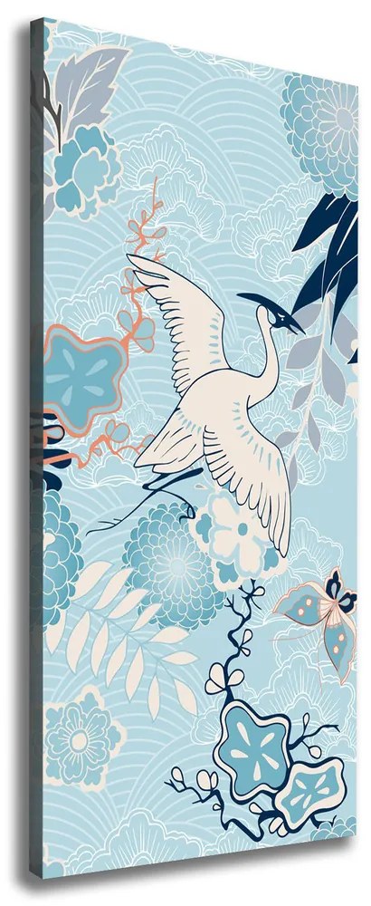 Tablou canvas Crane și flori