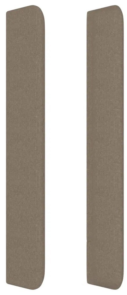 Tablie de pat cu aripioare gri taupe 147x16x118 128 cm textil 1, Gri taupe, 147 x 16 x 118 128 cm