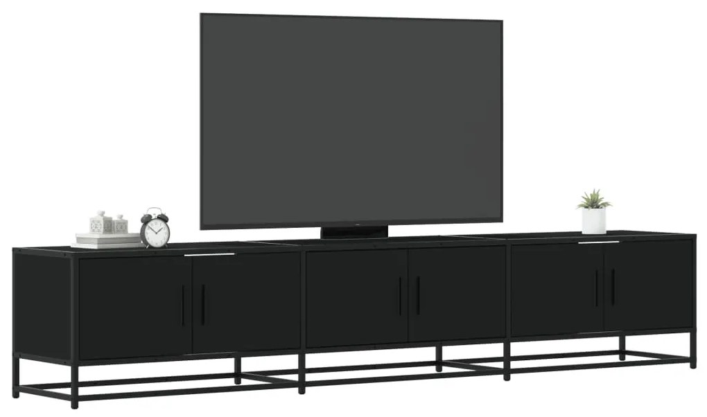 vidaXL Dulap TV, negru, 210x35x41 cm, lemn prelucrat