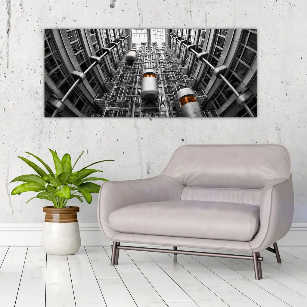 Tablou cu lift în clădire (120x50 cm)