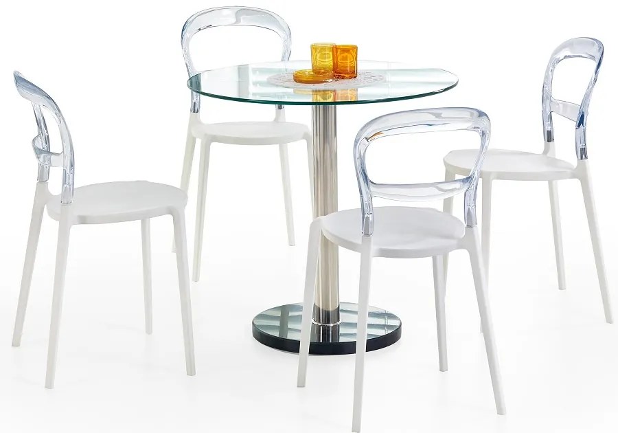 Masa de bucaterie Cyril, transparent/argintiu