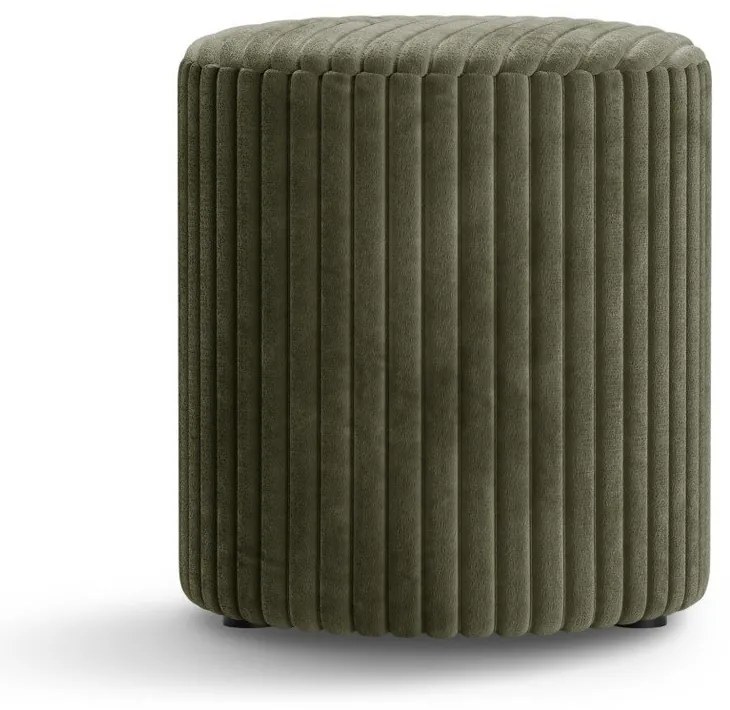 Taburet verde cu tapițerie din catifea reiată Dia – Micadoni