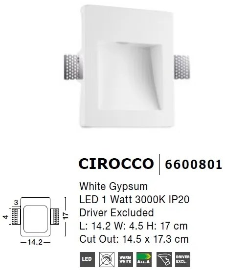 Spot LED incastrabil ideal pentru iluminat scara sau hol CIROCCO, 14,2x17cm NVL-6600801
