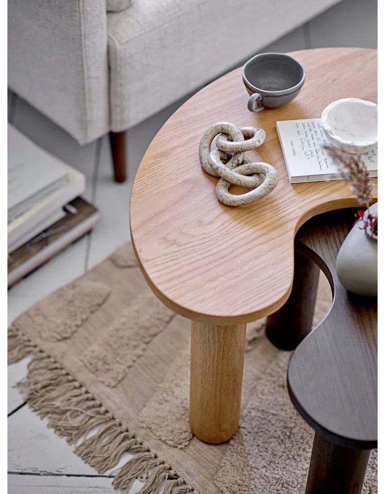 Măsuță de cafea maro închis din lemn de arbore de cauciuc 36x53 cm Luppa – Bloomingville