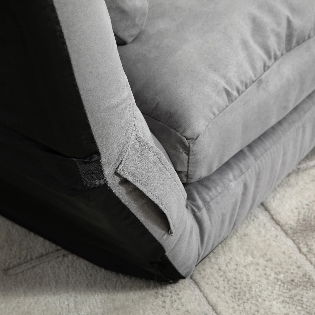 HOMCOM Canapea De Podea Pliabila, 130x73x60 cm Gri | Aosom Romania