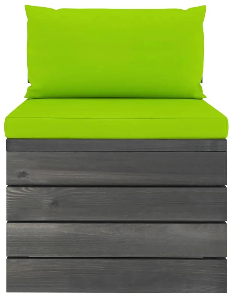 Set mobilier gradina din paleti cu perne 7 piese lemn masiv pin verde aprins, 7
