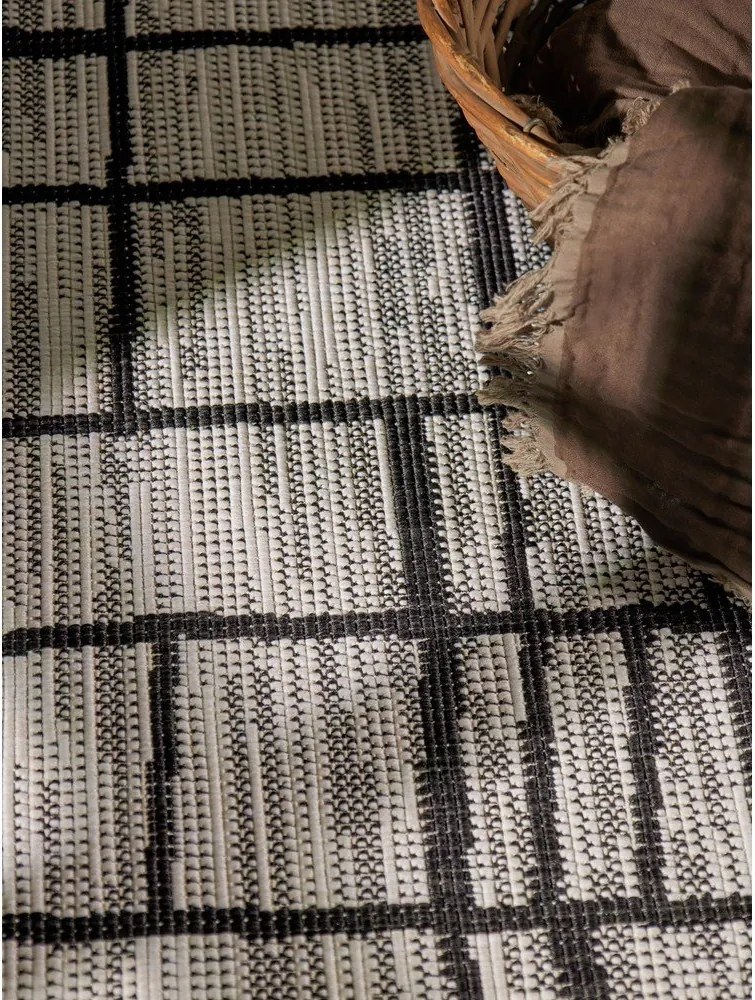 Covor pentru exterior și interior negru/crem rotund ø 160 cm Haringey Crouch – Ted Baker