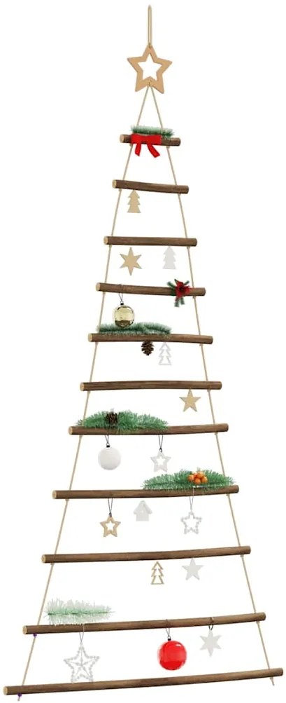 vidaXL Brad de Crăciun suspendat cu stea în vârf, 74x150 cm, ramură naturală