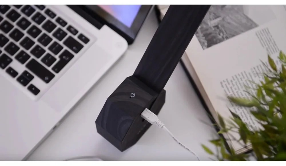 Veioză neagră LED (înălțime 38 cm) Octagon One – Gingko