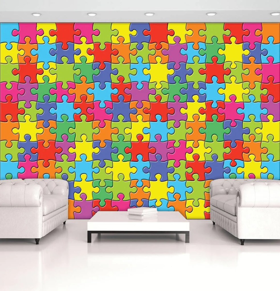 Fototapet - Puzzle colorate (254x184 cm)