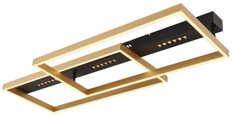 Plafoniera LED design modern Luffy negru, auriu L-90cm