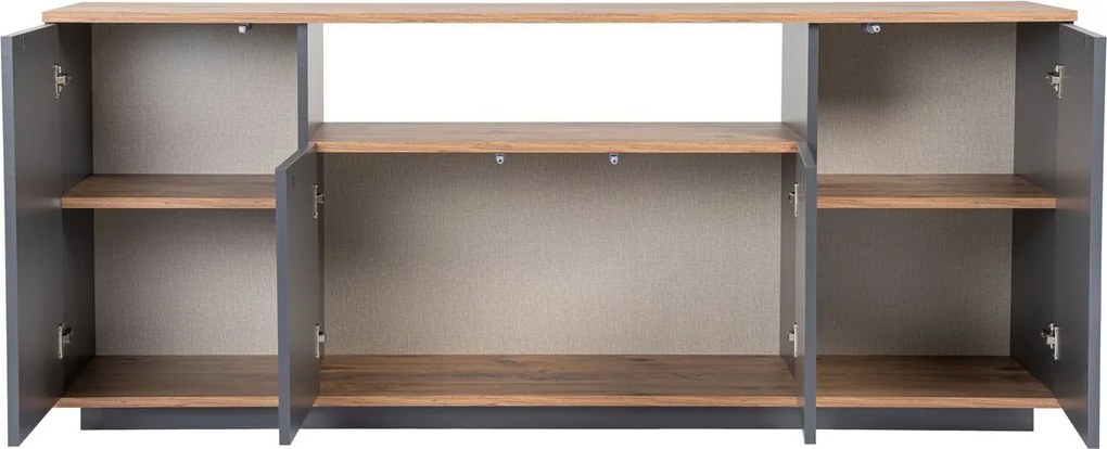 Consola, Hanah Home, Arista, 180x75x44.5 cm, Antracit / Pin Atlantic