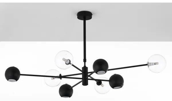 Lustră pe tijă Jupiter 1996 MOKA 4xGU10/10W/230V + 4xG9/10W/230V negru/transparent