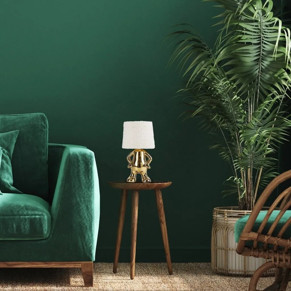 Veioza/Lampa de masa decorativa Smurfy auriu/crem