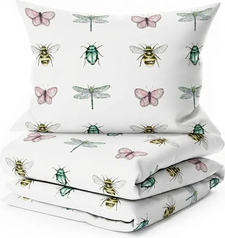 Lenjerie de pat din bumbac pentru patut TINY WINGS albă Dimensiune lenjerie de pat: 45 x 65 cm | 90 x 135 cm