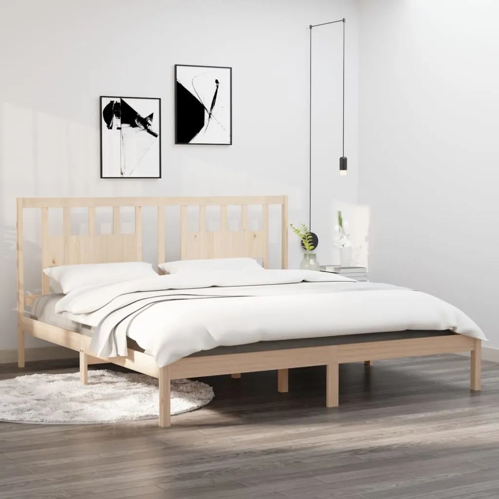 vidaXL Cadru de pat, 200x200 cm, lemn masiv de pin