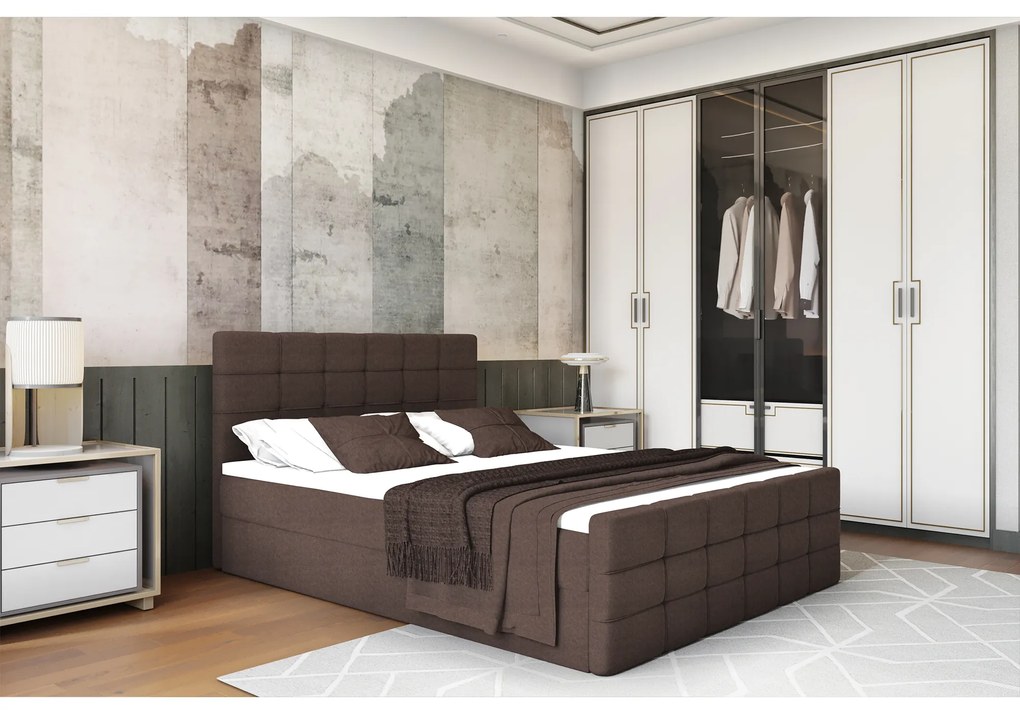 Pat boxspring, 160x200, maro, BEST