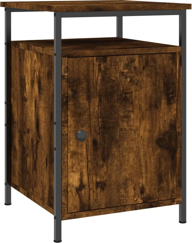 vidaXL Noptieră, stejar fumuriu, 40x42x60 cm, lemn prelucrat