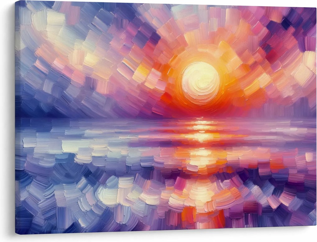 Tablou - Apus de soare artistic colorat (70x50 cm)