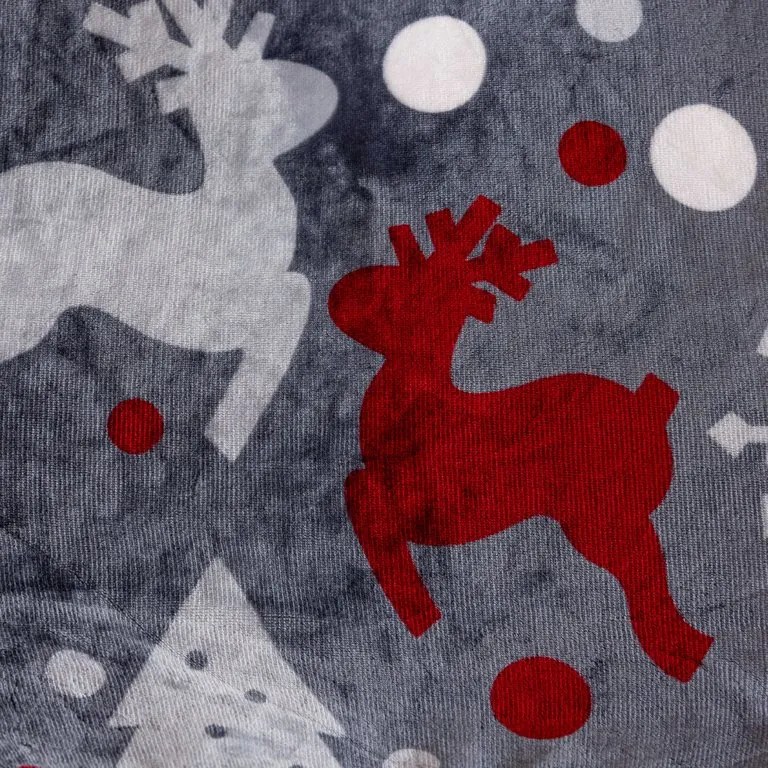 Patura de Craciun din microplus CHRISTMAS MAGIC gri Dimensiune: 200 x 220 cm