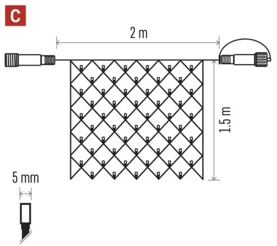 Instalație LED de Crăciun de exterior 160xLED/2x1,5m IP44 alb rece