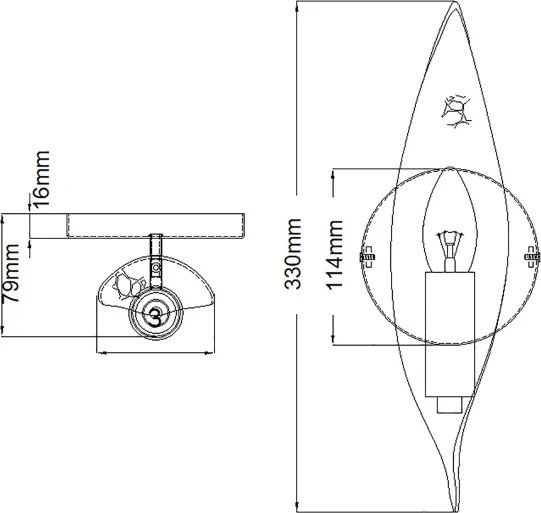 Quintiesse QN-WILLOW1-CBK - Aplică de perete WILLOW, 1xE14/40W/230V, auriu/negru