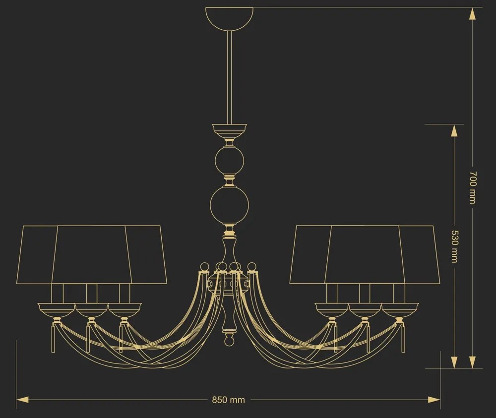 Candelabru 6 brate elegant design clasic Zaffiro