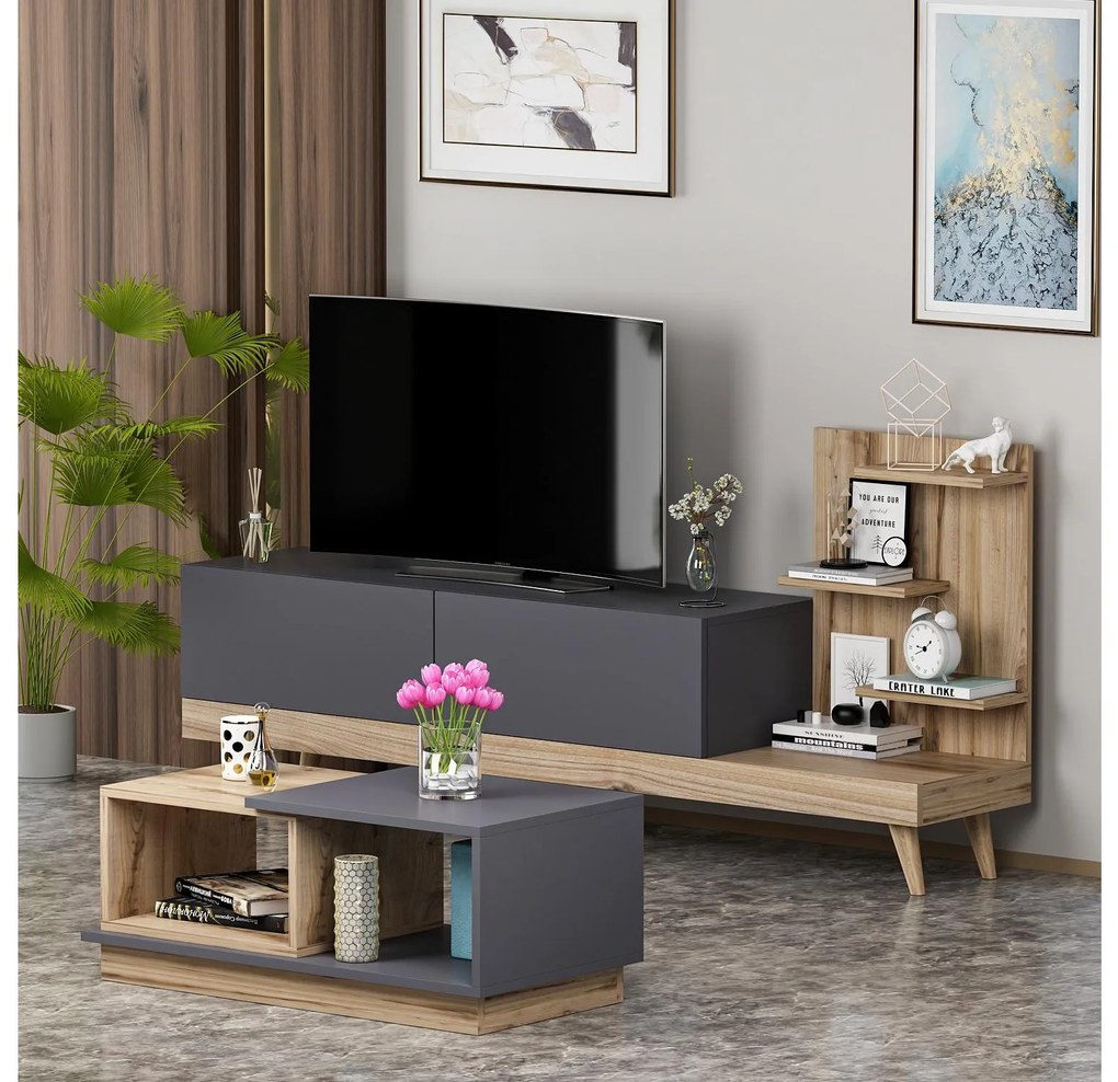 Mobilier living Dido (antracit + Nuc). 1089125