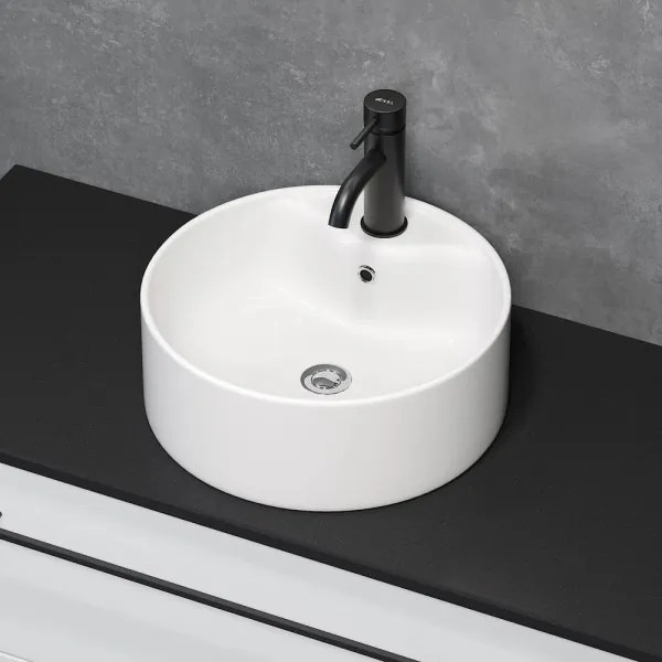 BATH DELUXE 06-038-09-11-00 - Lavoar de blat VIKEDAL Ø 38 cm, ceramică/alb