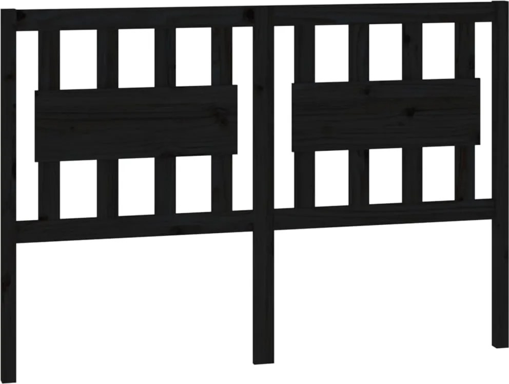vidaXL Tăblie de pat, negru, 145,5x4x100 cm, lemn masiv de pin