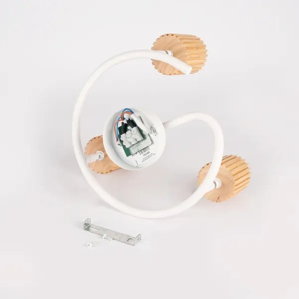 Brilagi - Corp de iluminat cu spoturi MODERN WOOD 3xGU10/8W/230V lemn/alb