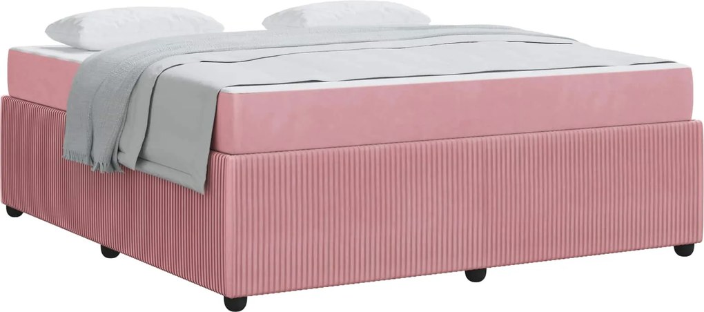 vidaXL Cadru de pat cu saltea Roz 180 x 200 cm țesătură