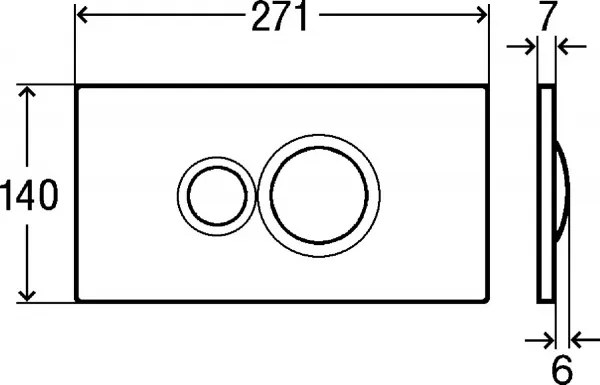 Clapeta actionare rezervor WC incastrat, Viega Visign for Style 10, crom, 596323
